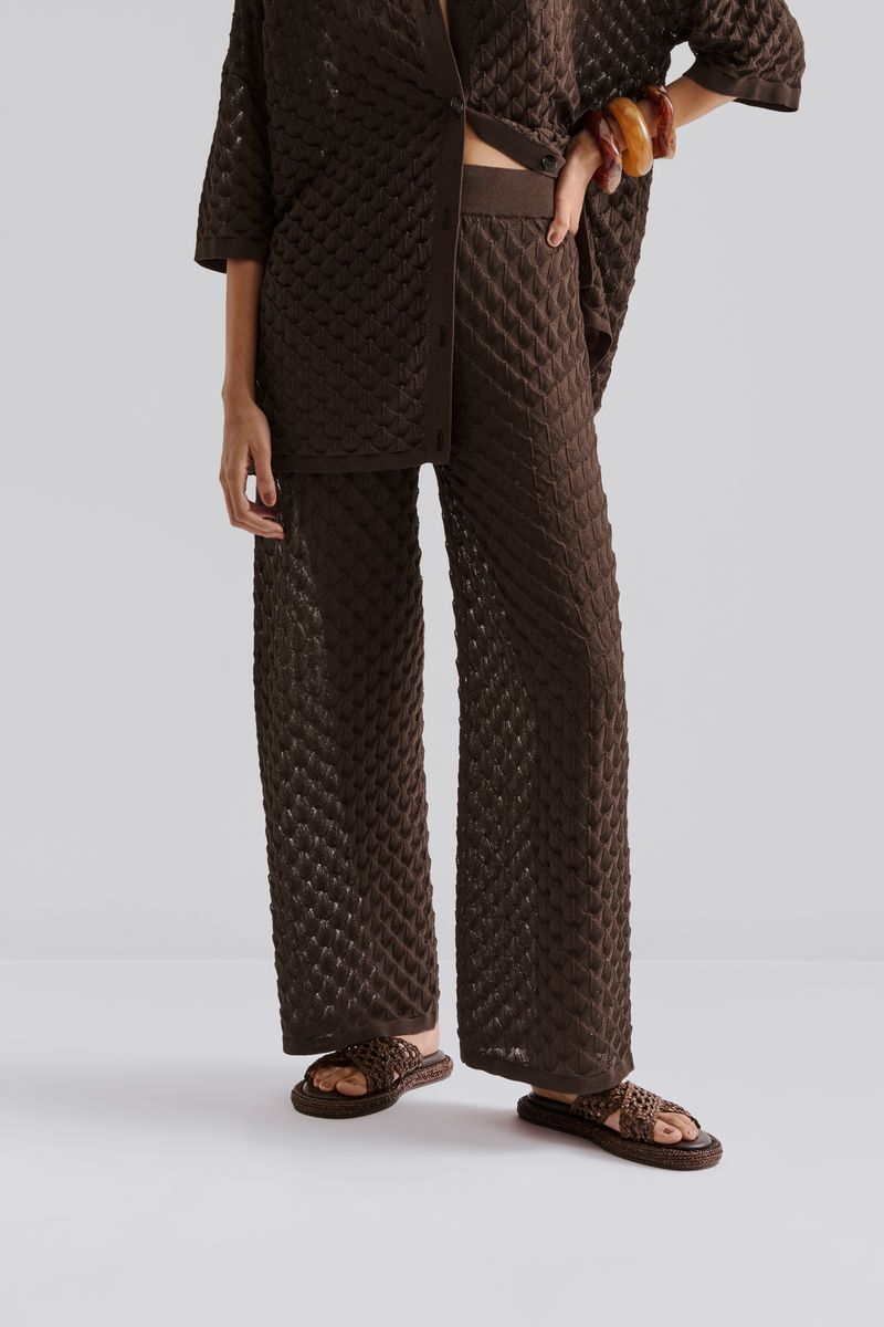 ALISSA KNITTED PANTS Chocolate