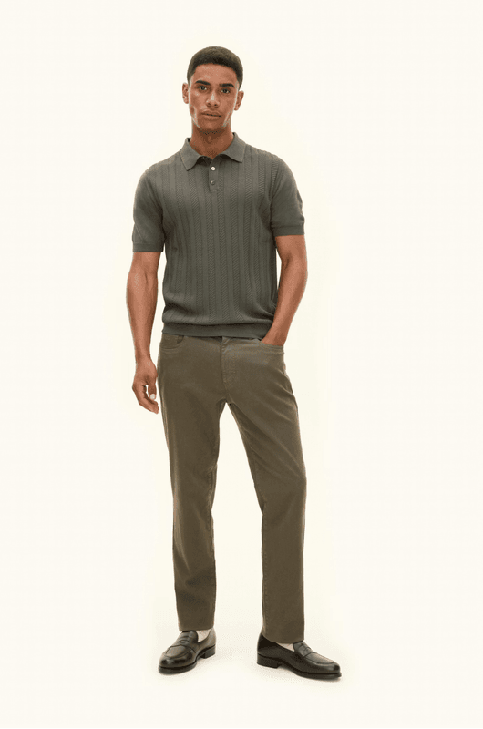 BARTO STRIPE POLOSHIRT Nettle Green