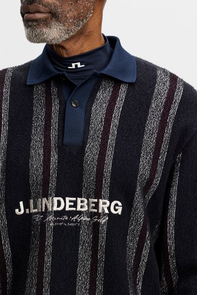 Hovedbilde BERGMAN JACQUARD OVERSIZE POLO Stripe Navy
