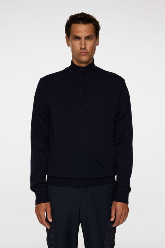 KIYAN MERINO QUARTER ZIP JL Navy