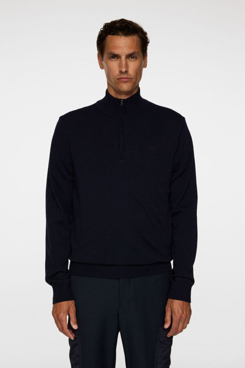 KIYAN MERINO QUARTER ZIP JL Navy