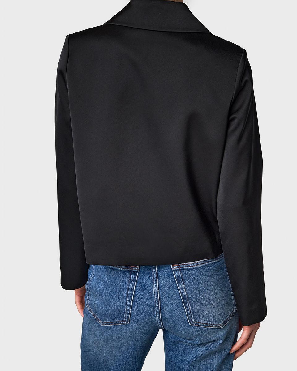 THE DONNA SATIN BLAZER Black