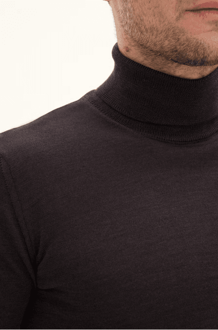 Hovedbilde MARCEL ROLLNECK Brown Flannel