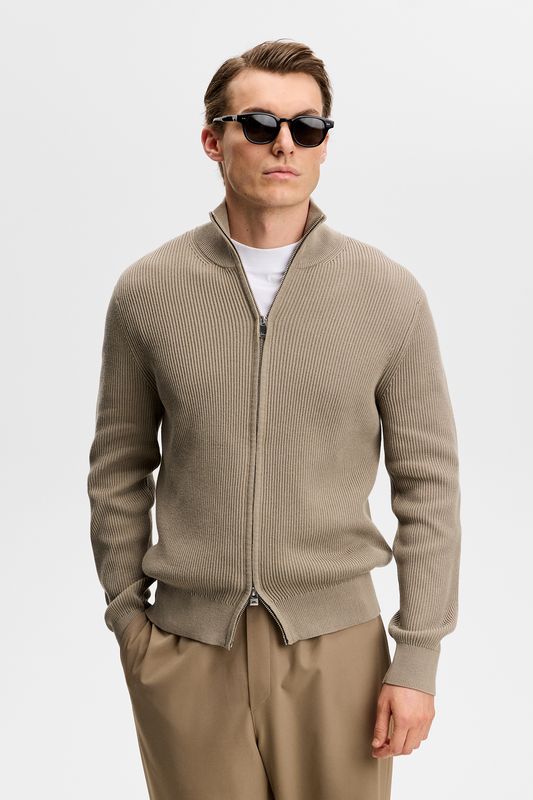 ALEXIS FULL ZIP CARDIGAN Brindle