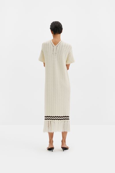 Hovedbilde KIRA KNITTED FRINGE MIDI DRESS