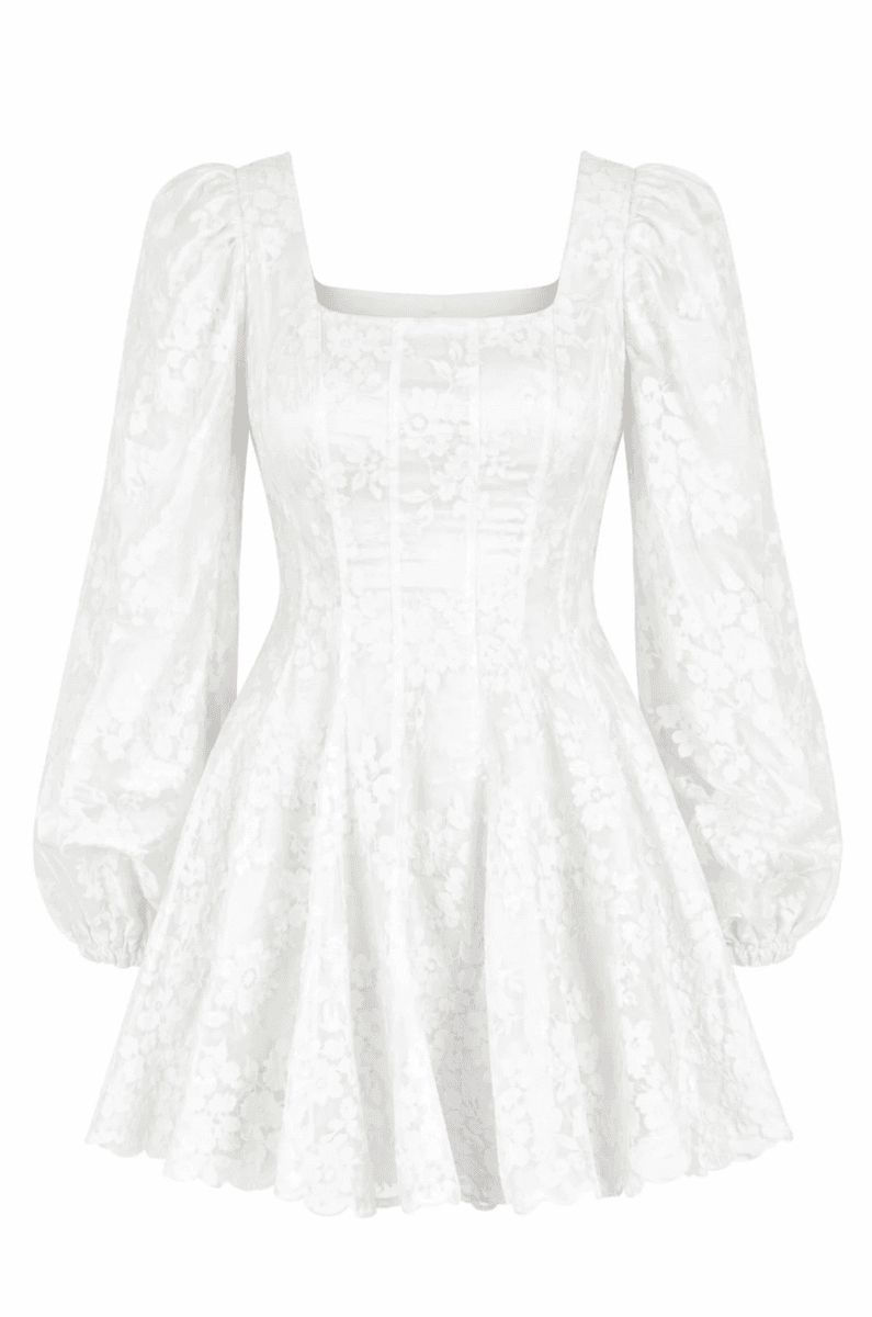 SOPHIE LACE DRESS White