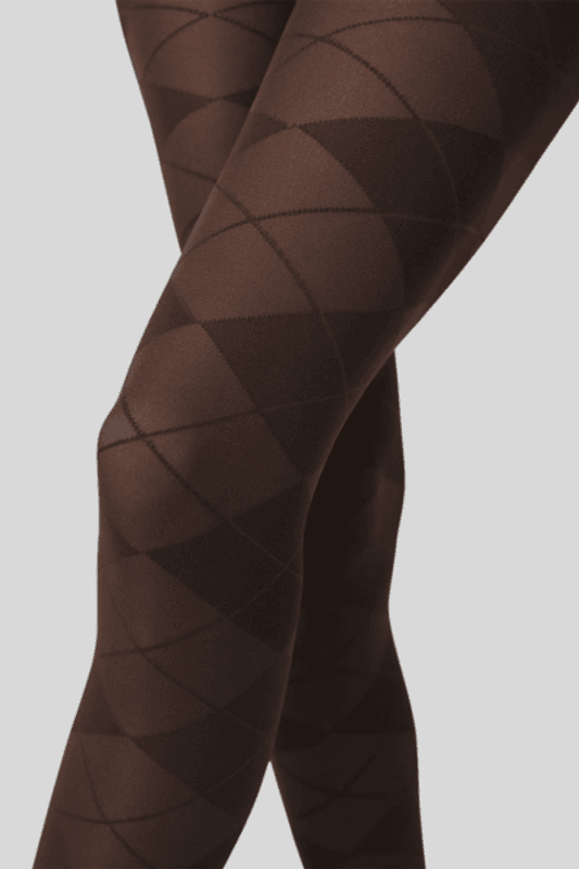 REBECKA ARGYLE TIGHTS Dark Brown
