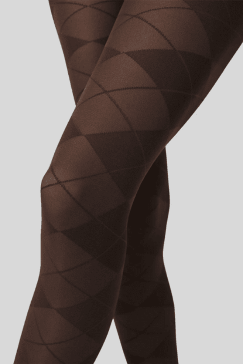 REBECKA ARGYLE TIGHTS Dark Brown