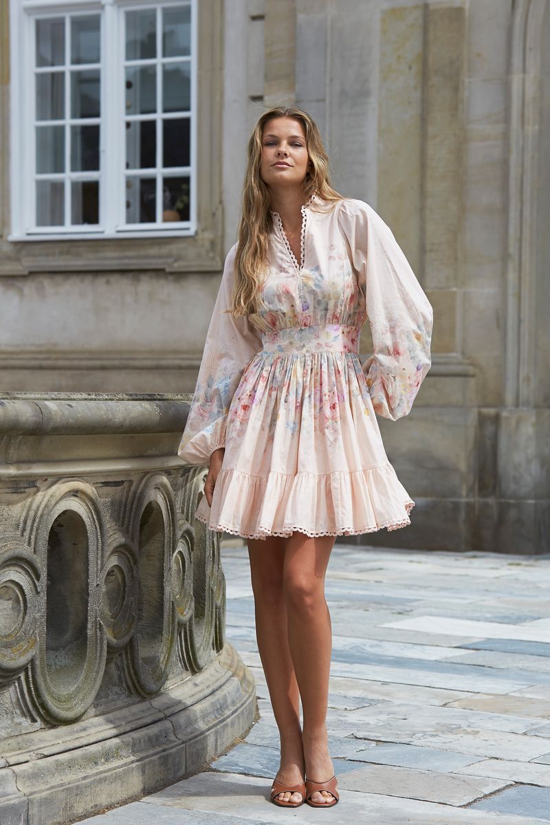 BELLE DRESS Vintage Rose Print