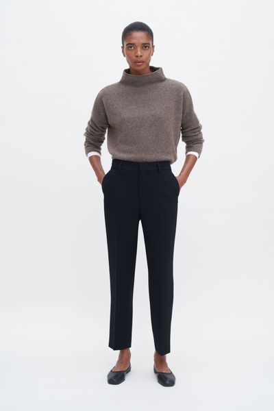 Hovedbilde MIKA YAK FUNNELNECK SWEATER Dark Taupe Melange