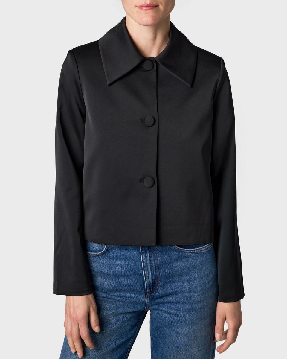 THE DONNA SATIN BLAZER Black