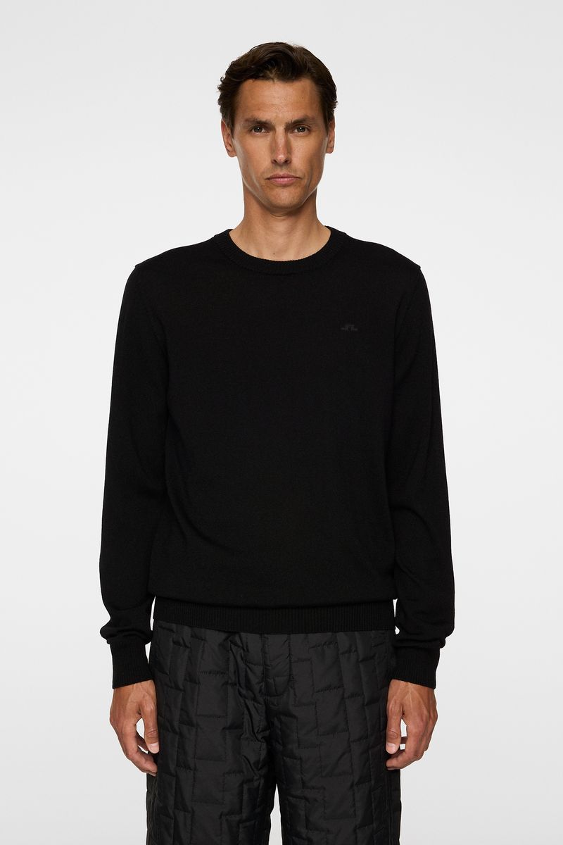 KEANE MERINO CREW NECK Black