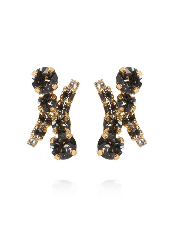HALO EARRINGS Black Diamond/Crystal