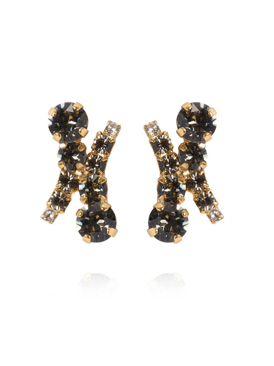 HALO EARRINGS Black Diamond/Crystal