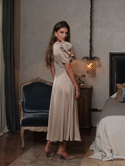 Hovedbilde FRANCIS LACE MIDI DRESS Taupe