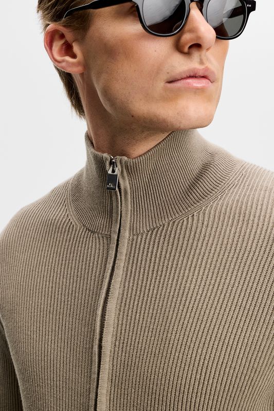 ALEXIS FULL ZIP CARDIGAN Brindle