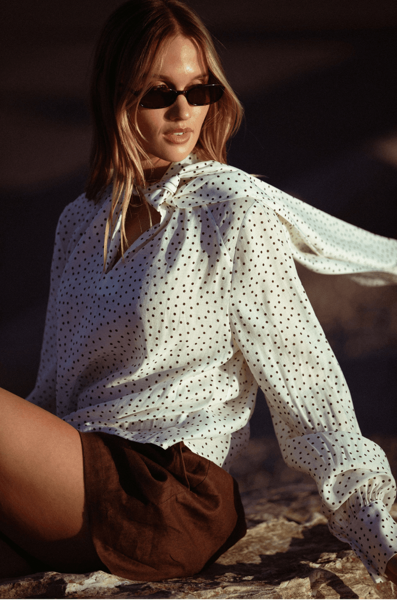 NATACHA BLUSE Hvit Polka Dot