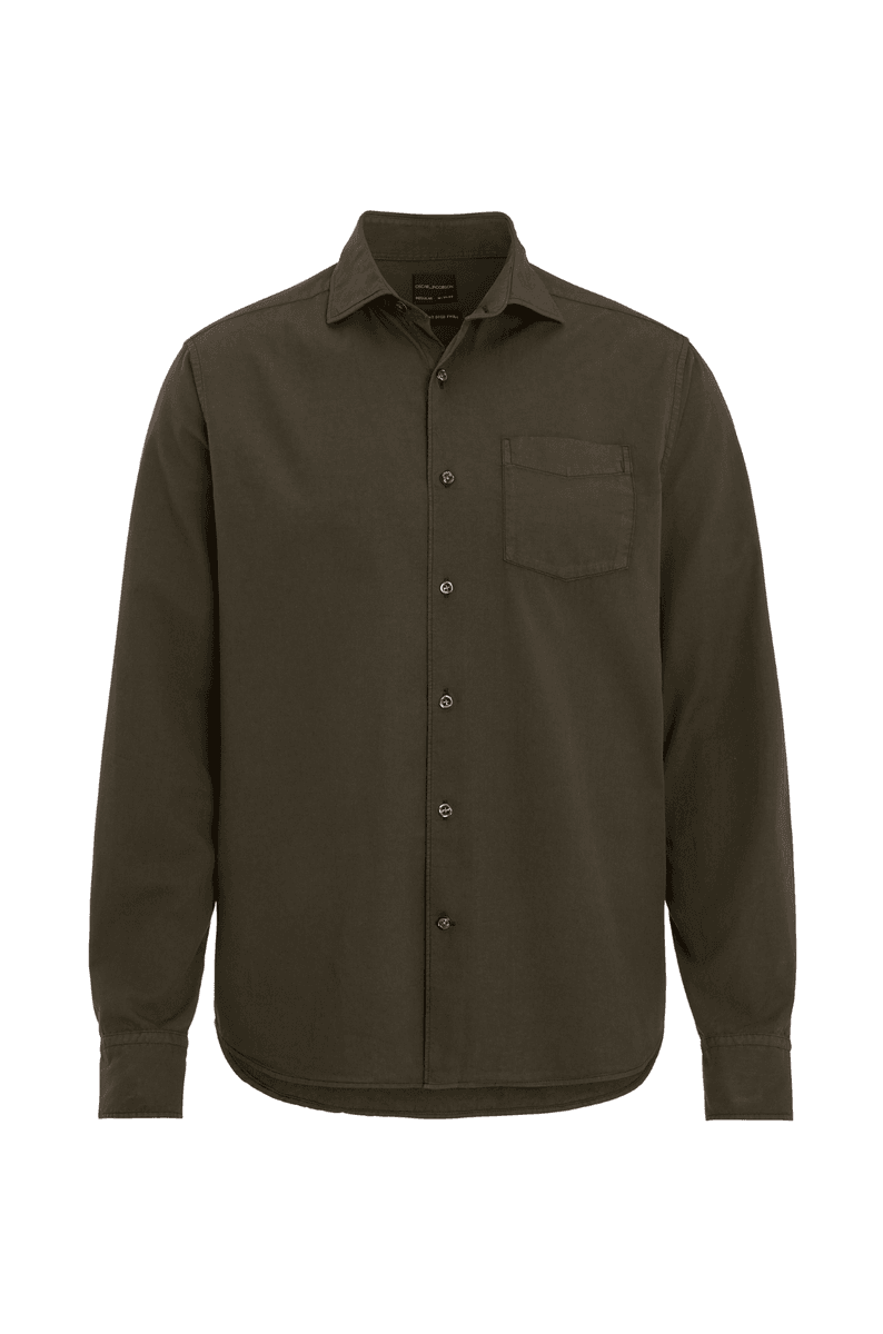 REGULAR FIT TWILLSKJORTE Tree Green