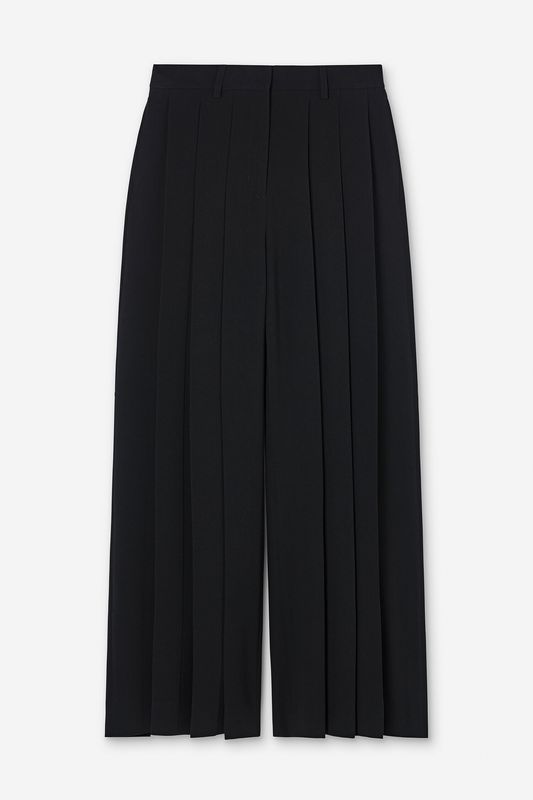 FULLY PLEATED TROUSERS Black