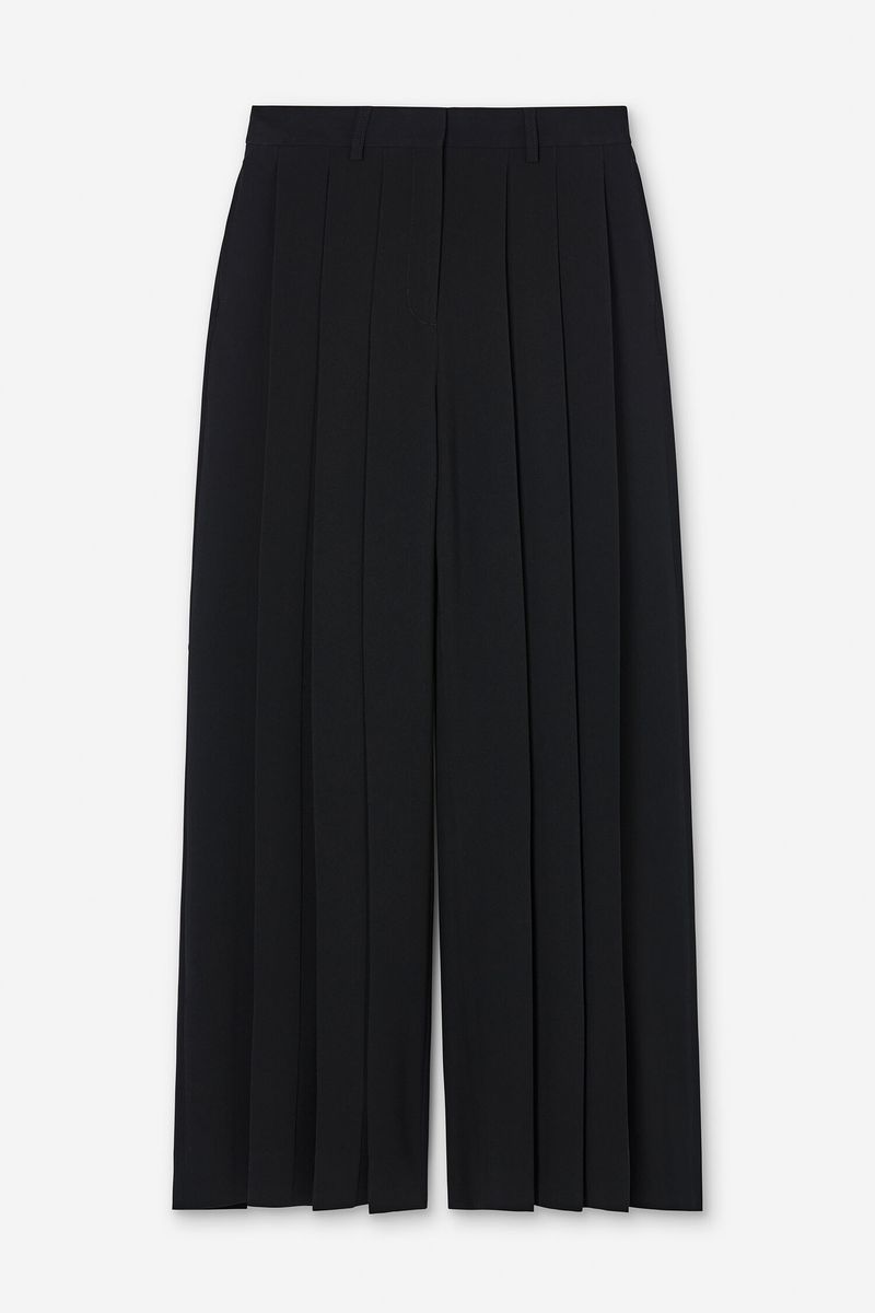 FULLY PLEATED TROUSERS Black