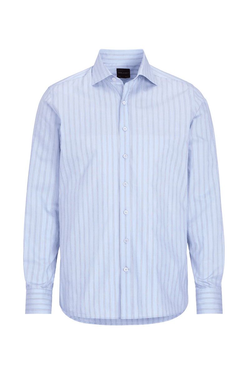 SLIM FIT CUT AWAY STRIPETE SKJORTE