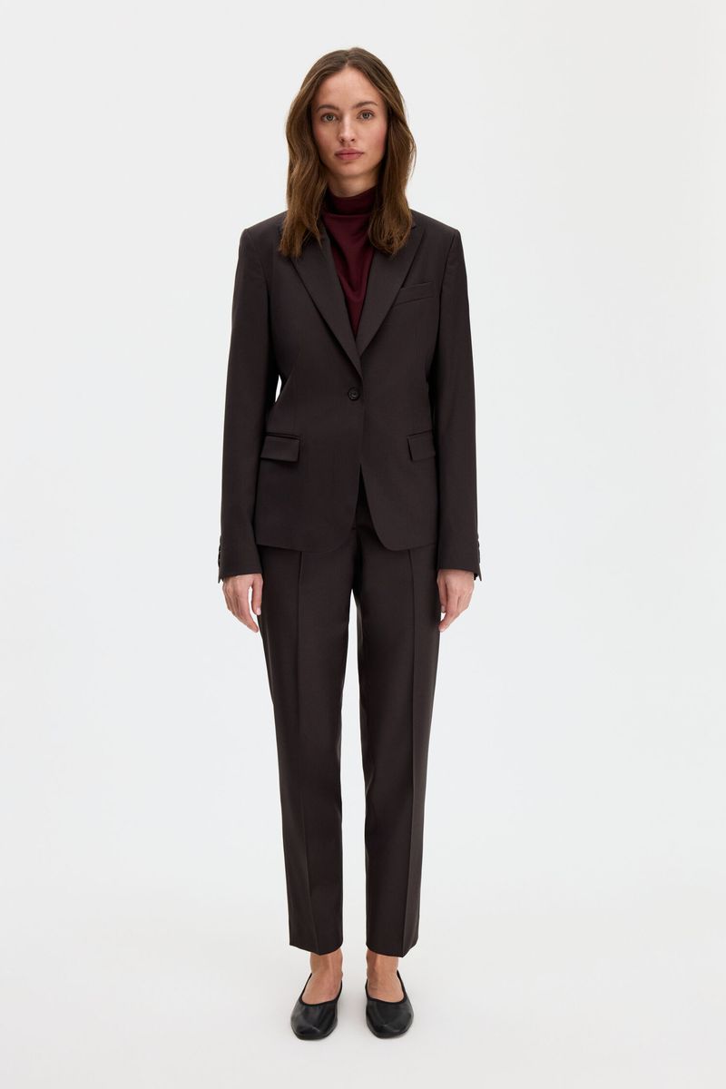 SASHA COOL WOOL BLAZER Dark Chocolate