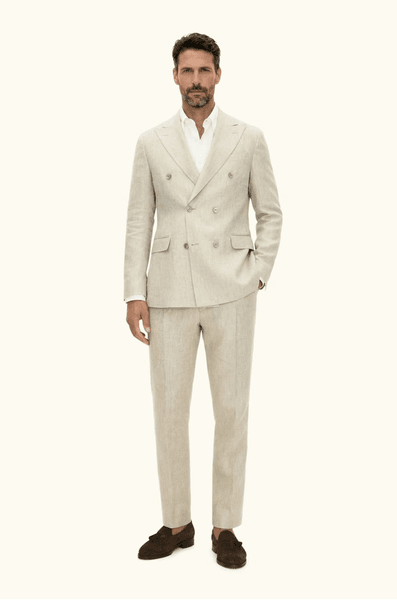 Hovedbilde FARRIS DOBBELTSPENT LINBLAZER Beige